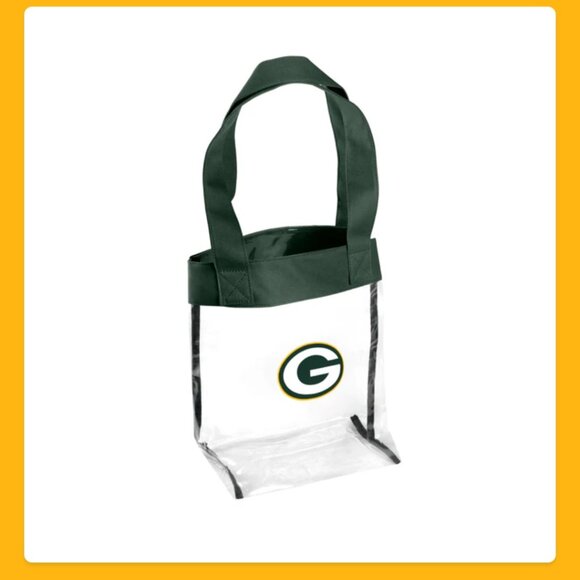 NWT NFL GREEN BAY PACKERS Clear Reusable Stadium Tote Bag and Material - Picture 3 of 6